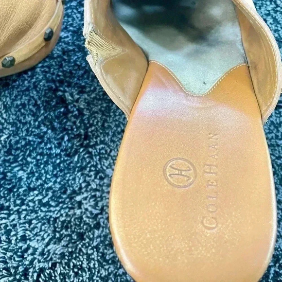 Cole Haan Women’s Keena Platform Clog Tan Leather Wedge Heel SZ 9.5 - Picture 5 of 7